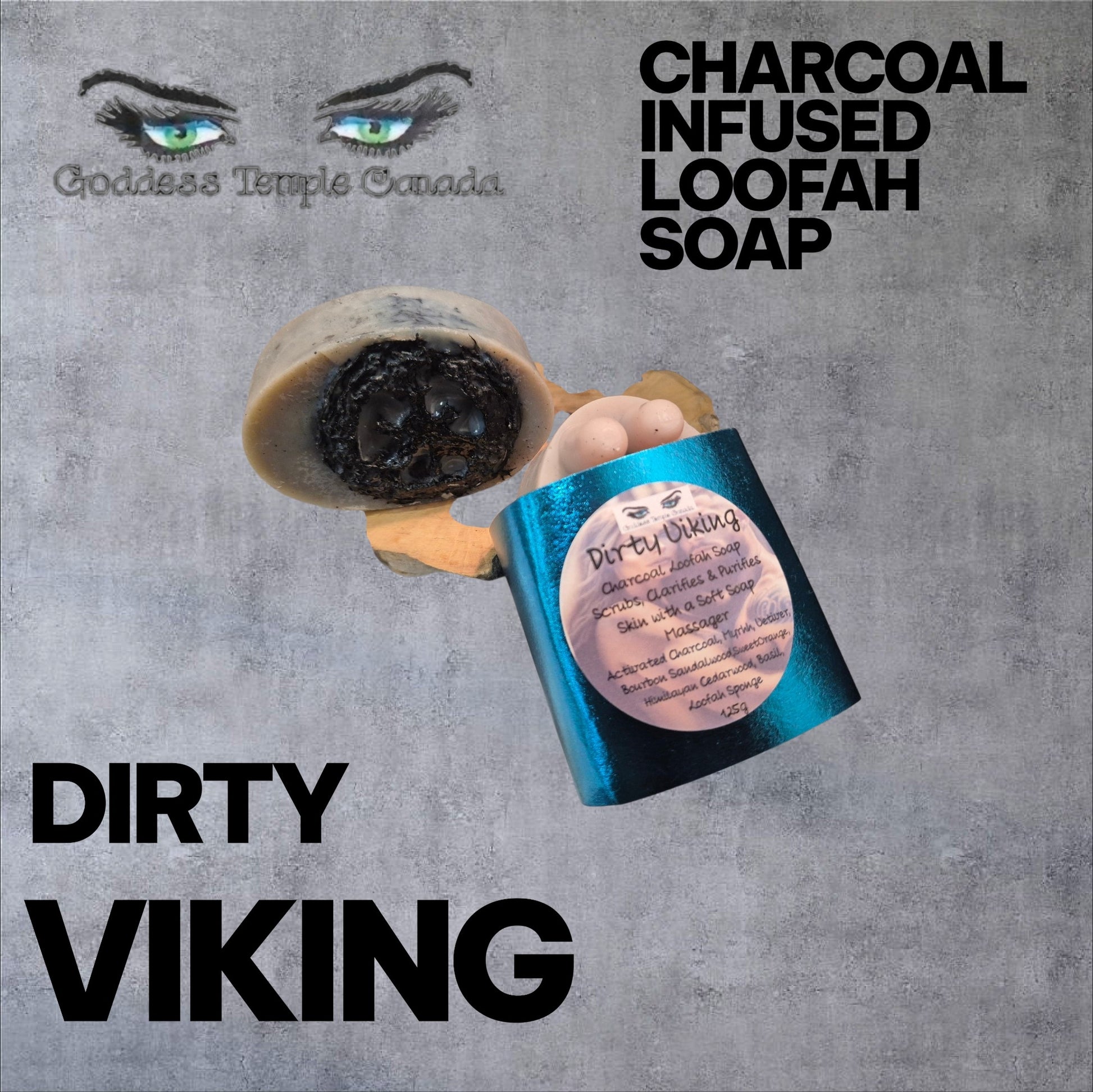 Dirty Viking Charcoal Infused Loofah Soap